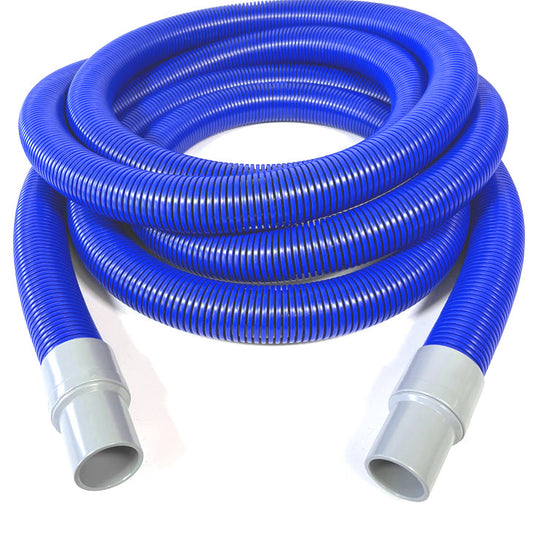 1-1/2" Crushproof Vacuum Hose with Cuffs, Blue Color, 10', 15', 25' and 50' Lengths, Fits Non-Latching Inlet Valves, Equivalent to Gardner Denver® AFW7115100, AFW7115150, AFW7115250, AFW7115500