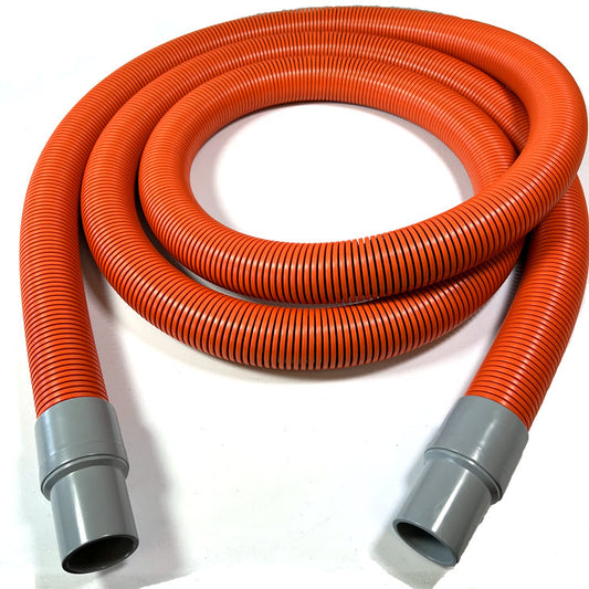 1-1/2" Crushproof Vacuum Hose with Cuffs, Orange Color, 10', 15', 25' and 50' Lengths, Fits Non-Latching Inlet Valves, Equivalent to Gardner Denver® AFW7115100, AFW7115150, AFW7115250, AFW7115500