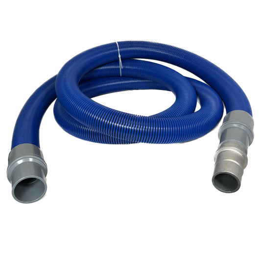 2" Crushproof Vacuum Hose with Cuffs, Blue Color, 10', 15', 25' and 50' Lengths, Fits Latching and Non-Latching Inlet Valves, Equivalent to Gardner Denver® AFW7120100, AFW7120150, AFW7120250, AFW7120500