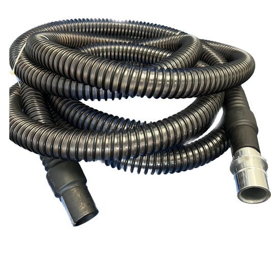 1-1/2" Heavy Duty Corrugated Polyurethane Grounded Vacuum Hose with Cuffs, Clear Color, 10', 15', 25' and 50' Lengths, Fits Latching and Non-Latching Inlet Valves, Equivalent to Gardner Denver®, AFW7015101, AFW7015151, AFW7015251, AFW7015501