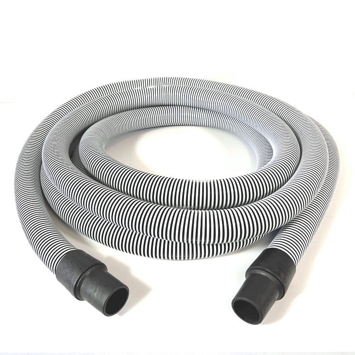 1-1/2" Conductive Vacuum Hose with Swivel Cuffs, Flexaust Genesis® DPZ-C Hose, Black and White, 10', 15', 25' and 50' Lengths, Fits Non-Latching Inlet Valves