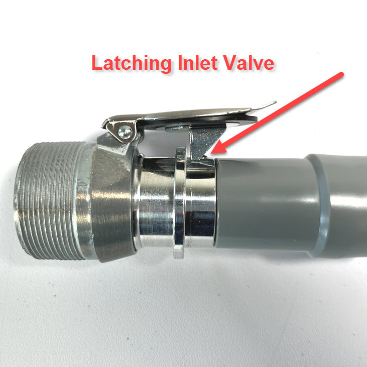 2" Flexible Plastic PVC Grounded Vacuum Hose with Cuffs, Gray Color, 10', 15', 25' and 50' Lengths Available, Fits Latching and Non-Latching Inlet Valves, Equivalent to Gardner Denver® AFW7520101, AFW7520251, AFW7520251, AFW7520501