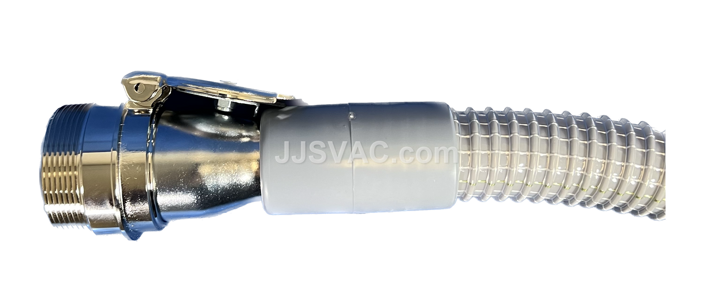 1-1/2" Hose to 2" Vacuum Inlet Adapter - Chromed Steel / PVC - Flexaust AC16