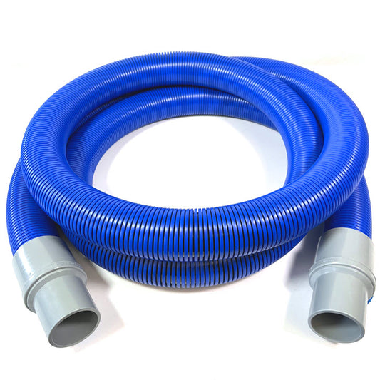 2" Crushproof Vacuum Hose with Cuffs, Flexaust Genesis® STM® Hose, Blue Color, 10', 15', 25' and 50' Lengths, Fits Non-Latching Inlet Valves