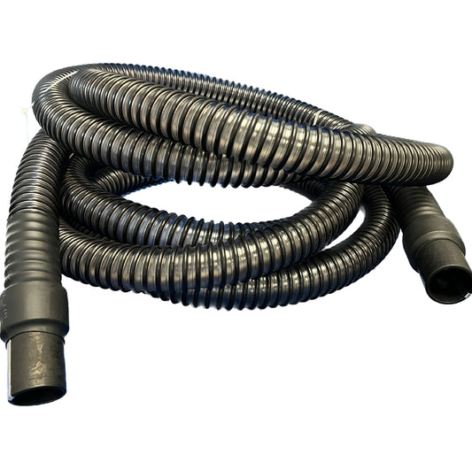 1-1/2" Heavy Duty Corrugated Polyurethane Grounded Vacuum Hose with Cuffs , Flexaust FlexStat® Hose, Clear Color, 10', 15', 25' and 50' Lengths, Fits Non-Latching Inlet Valves