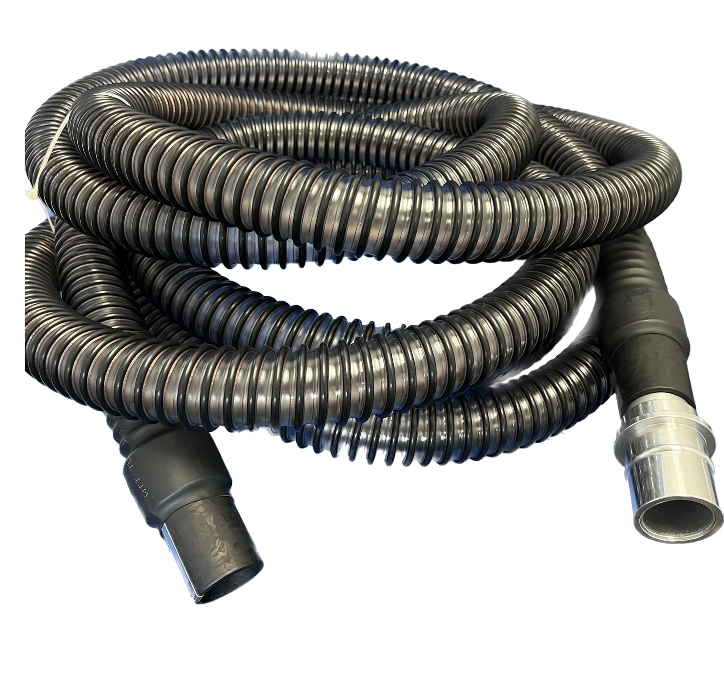 1-1/2" Heavy Duty Corrugated Polyurethane Grounded Vacuum Hose with Cuffs, Flexaust FlexStat® Hose, Clear Color, 10', 15', 25' and 50' Lengths, Fits Latching and Non-Latching Inlet Valves