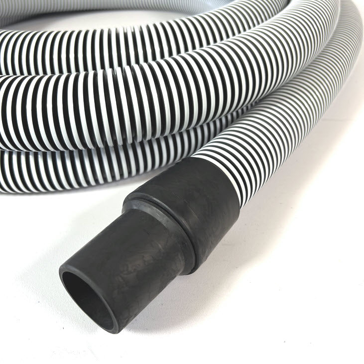 1-1/2" Conductive Vacuum Hose with Swivel Cuffs, Flexaust Genesis® DPZ-C Hose, Black and White, 10', 15', 25' and 50' Lengths, Fits Non-Latching Inlet Valves
